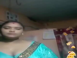 Tamil hinduskie grubaska niebieski silky bluza żyć, xxx wideo 02
