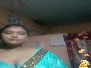 Tamil india gunging éndah wadon blue silky blouse live, xxx video 02